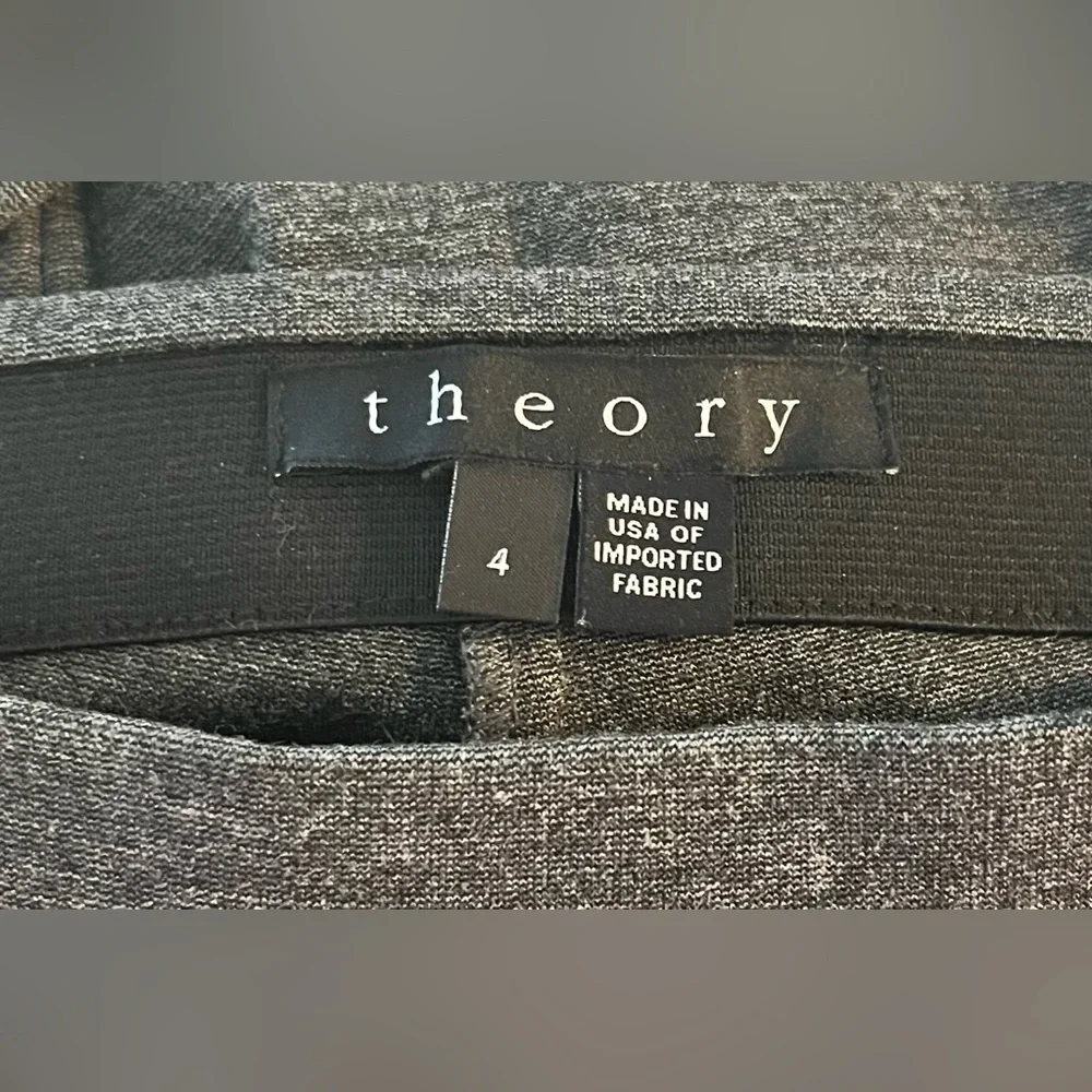 Theory Charcoal Pull On Stretch Grey Dress Pants‎ Women's Size 4 Inseam 26”